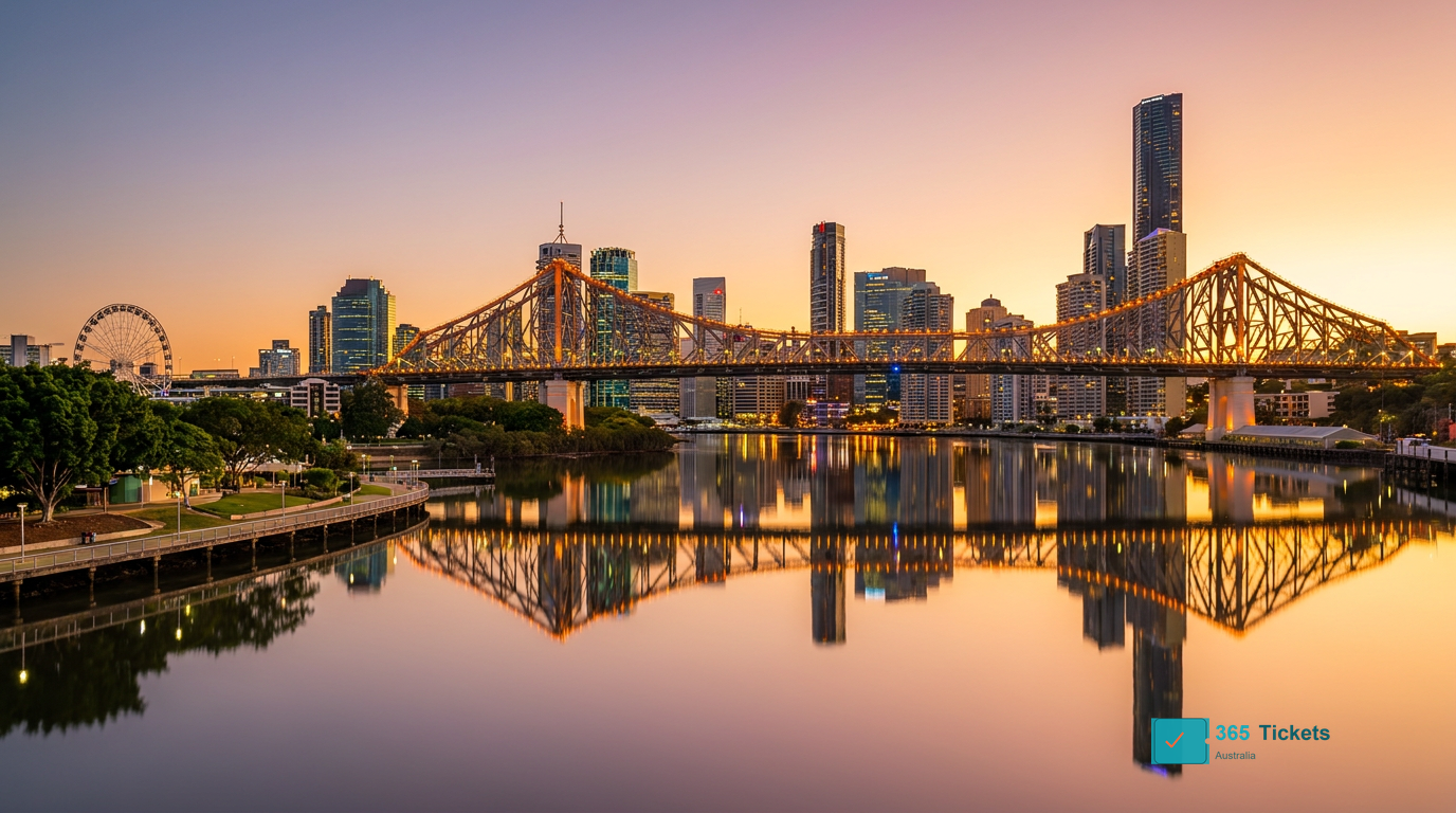 Brisbane river and city skyline